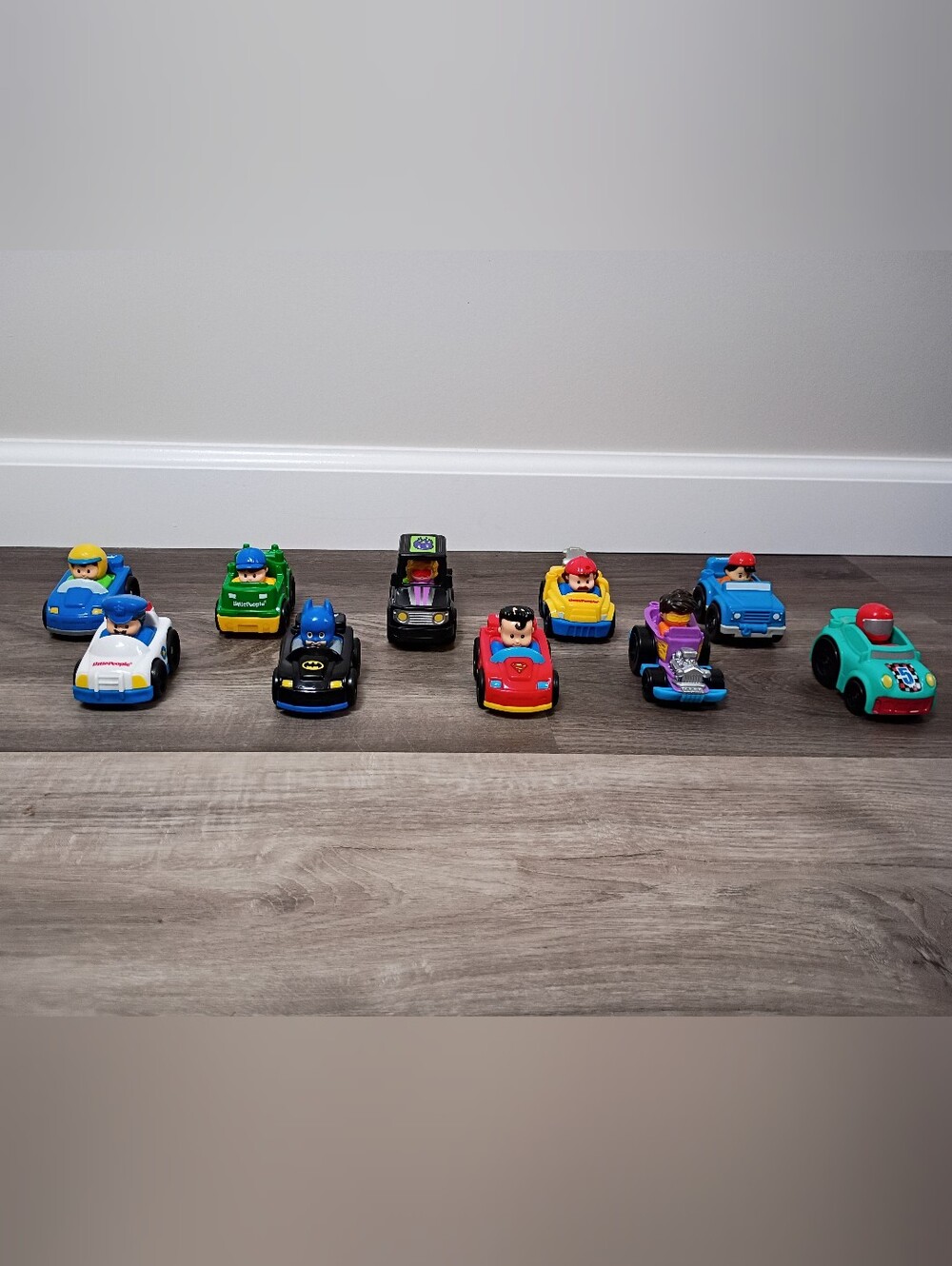 Little People 10 Piece Figurine Racer Cars Kids Toys Super Heroes Police Hot Rod
